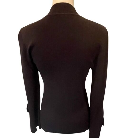 Mock Neck Long Sleeve Knit Sweater. Size: Medium Color: Black - Picture 2 of 9